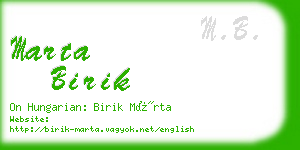 marta birik business card